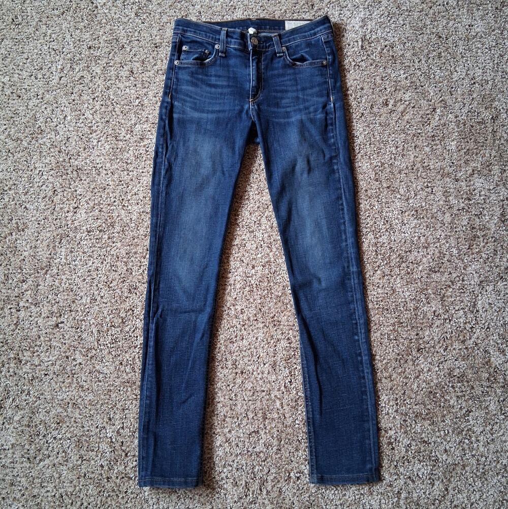 Rag & Bone Women's 27 Skinny Jeans Wonderland Mid Rise Blue Stretch W1502K520